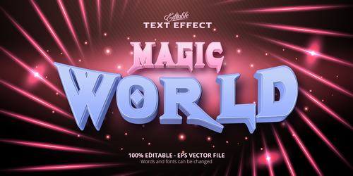 Magic world text effect vector