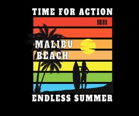 Malibu beach endless summer vector