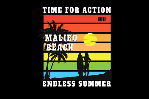 Malibu beach endless summer vector