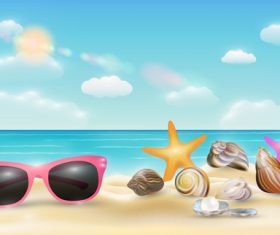 Marine summer backgrounds vector