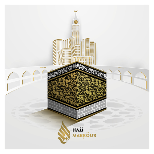 Mecca Hajj background vector