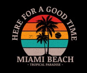 Miami beach tropical paradise vector