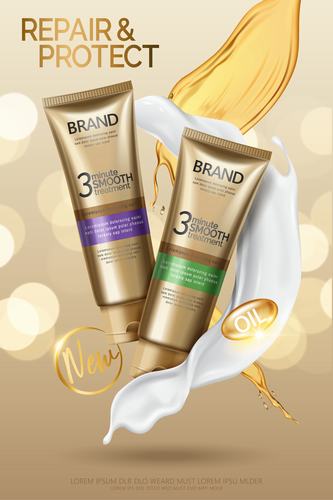 Minute smooth treatment conditioner advertisement vector