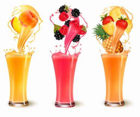 Mix different flavors fresh juice vector