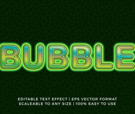 Modern green light title text effect vector