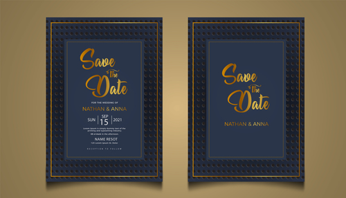 Modern wedding invitation vector card