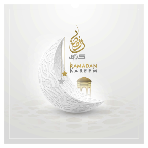 Mosque background card vector