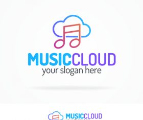 Music cloud logo vector