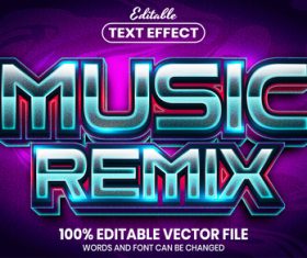 Music remix text font style vector