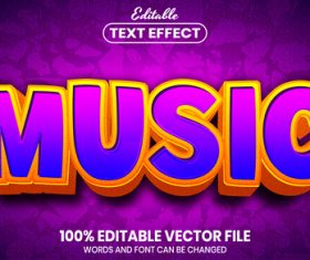 Music text font style vector