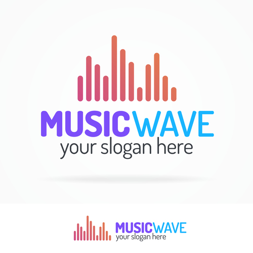 Music wave logo vector