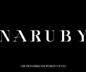 NARUBY text effect vector