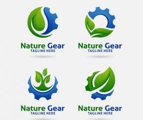Nature gear logo design vector