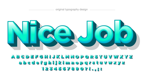 Nice job typography graphic style vector text effect