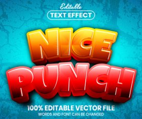 Nice punch text font style vector