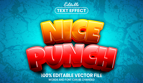 Nice punch text font style vector