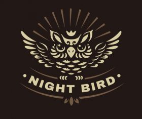 Night bird logo vector