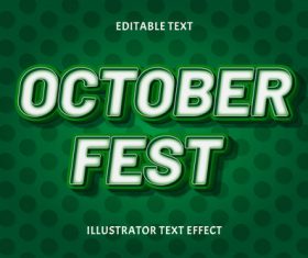 October fest editable text vector