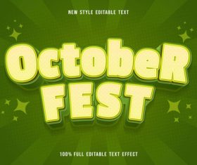 October fest new style editable text vector