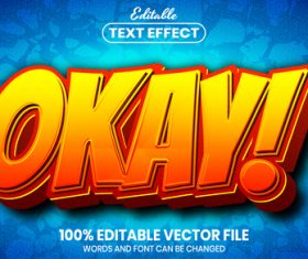 Okay text font style vector