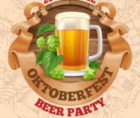 Oktoberfest beer party vector