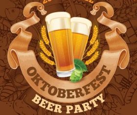 Oktoberfest party invitation card vector