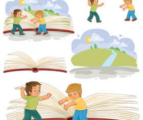 Open book cartoon vector
