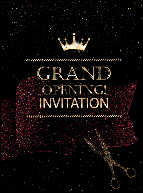 Opening invitation card vector free download