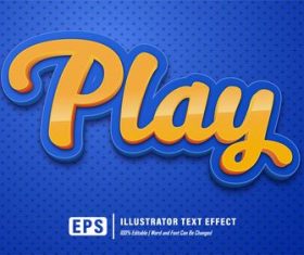 Orange editable font effect text vector