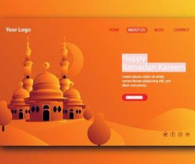 Orange gradient login website page design vector