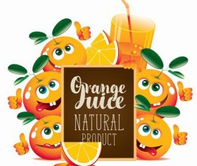 Orange juice with text in blackboard vector