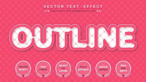 Outline vector text effect