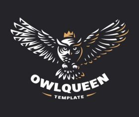 Owl queen logo design vector