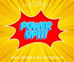 POWER UP with cartoon style vector