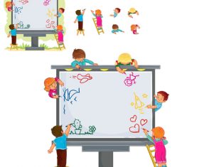 Painting cartoon vector