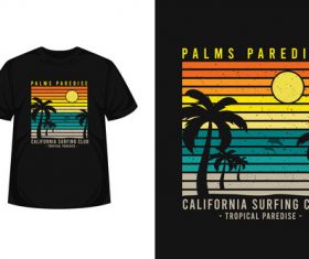 Palm paradise t shirt design vector