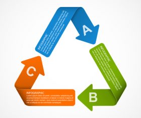 Paper cycle infographic vector