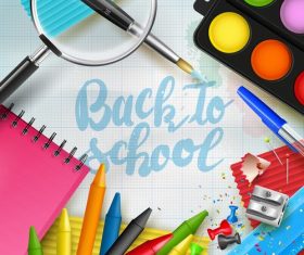 Paper new lettering back to school vector