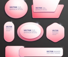 Pink shiny banner vector
