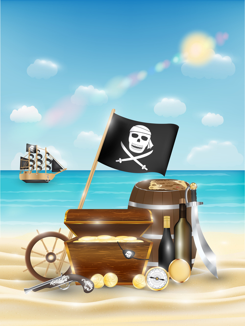 Pirate treasure vector