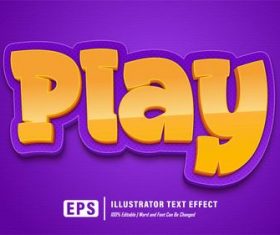 Play editable font effect text vector