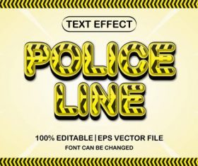 Police line text effect vector