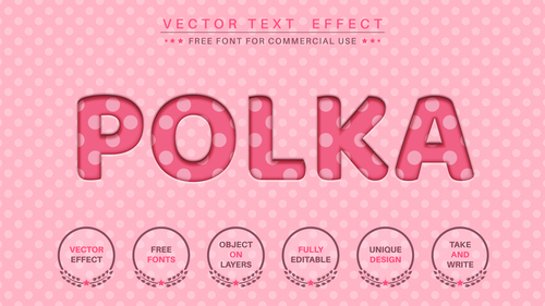 Polka dot font style effect vector