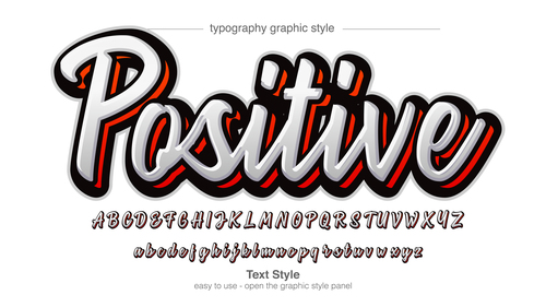 Positive typography graphic style vector text effect