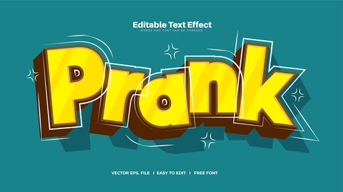 Prank text effect vector