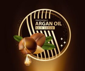 Premium argan oil essence ad template vector