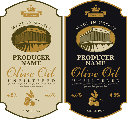 Premium olives banner label vector