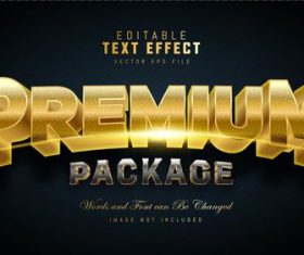 Premium package text effect vector