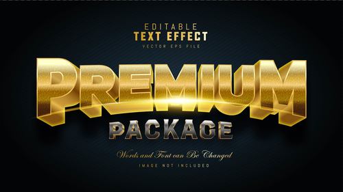 Premium package text effect vector