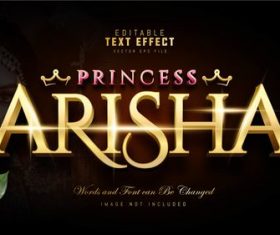Princess arisha text effect vector